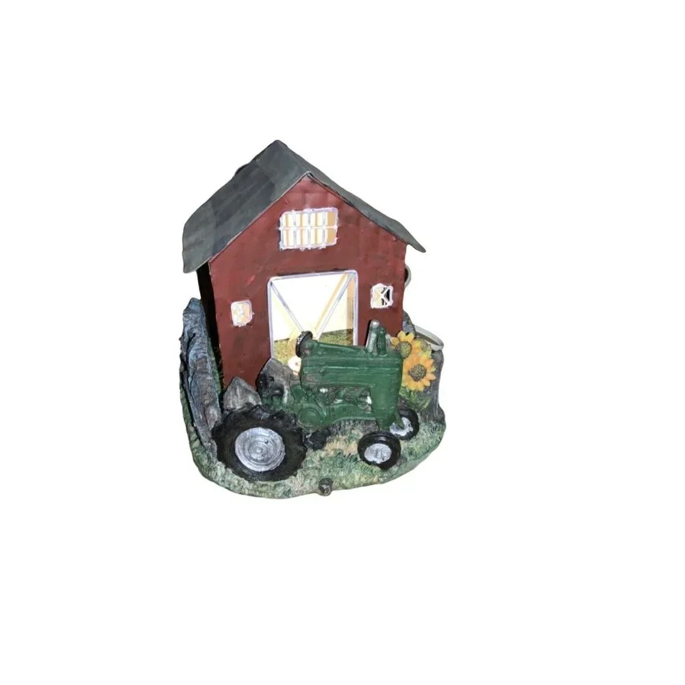 Barn House Building Tractor Nightlight Table atop Electric
